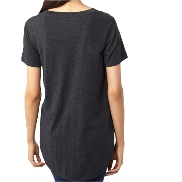 SzS Tentree Charcoal Grey with teal print  Graphic Short Sleeve T Shirt VGUC - Picture 5 of 12